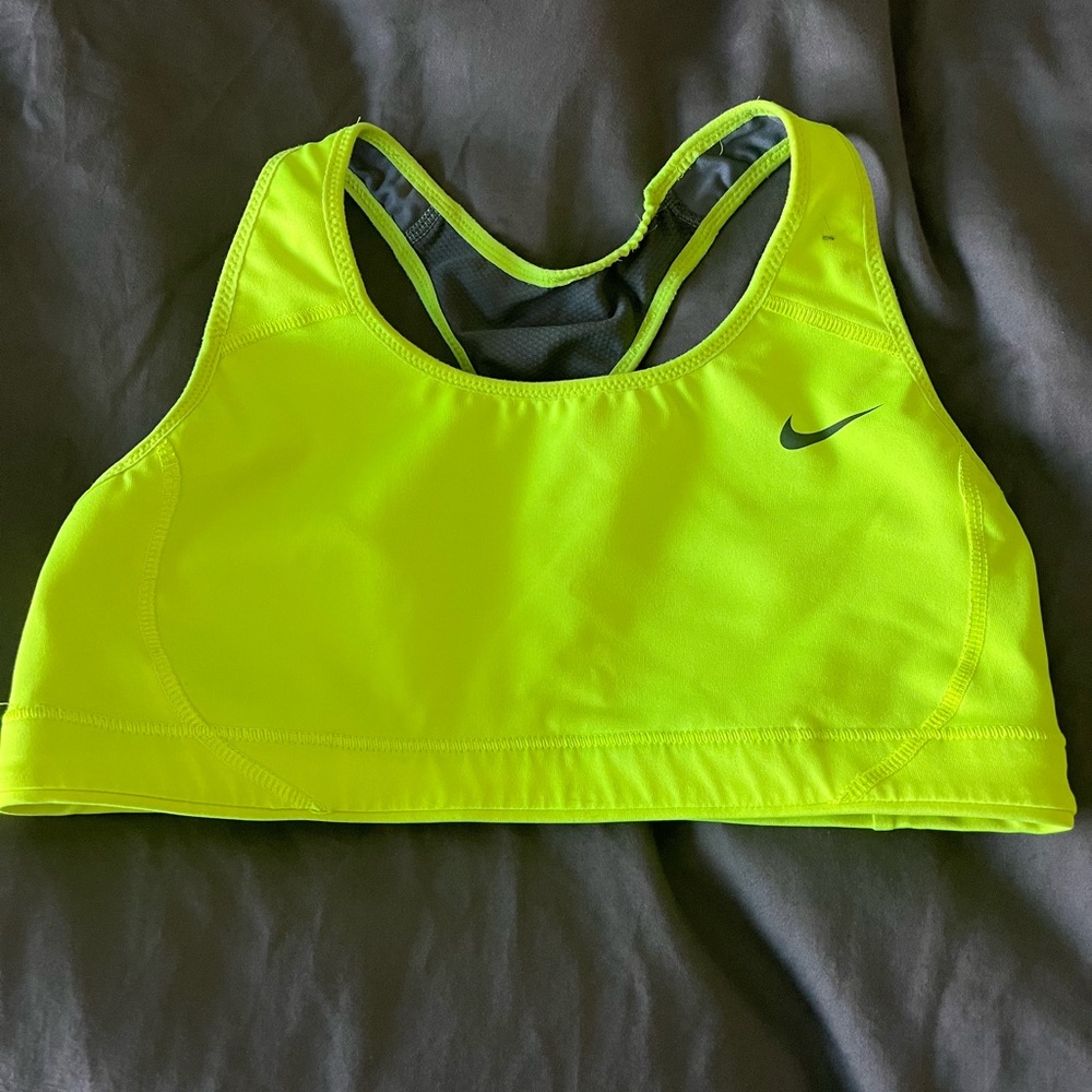 Neon Nike sports bra